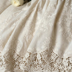 20% Linen And 80% Cotton Large Lace Ruffles Vintage French Luxury Bedding Set