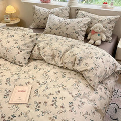 Kids Duvet Cover Set Cute Cartoon No Filler Single Queen Size Girls Boys Flat Sheet Pillowcase Spring Summer Soft Bed Linens