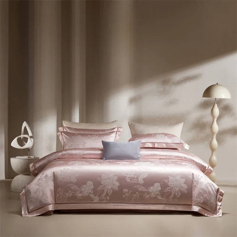 Luxury Satin Jacquard Lyocell Cotton Silky Soft Bedding Set