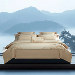 Chinese Style Flowers Embroidery Luxury Bedding Set