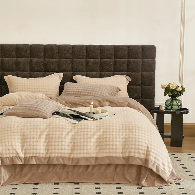 Winter Coral Velvet Warm Bedding Set