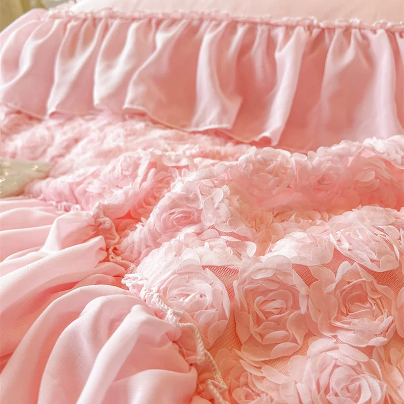4/6Pcs Princess Wedding Bedding Sets