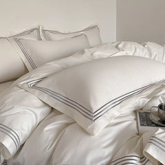 Luxury 1000TC Egyptian Cotton Solid Color Hotel Style Embroidery Bedding Set