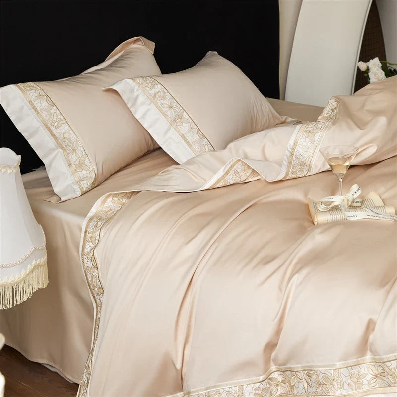 1000TC Egyptian Cotton Luxury Embroidery Border Bedding Set