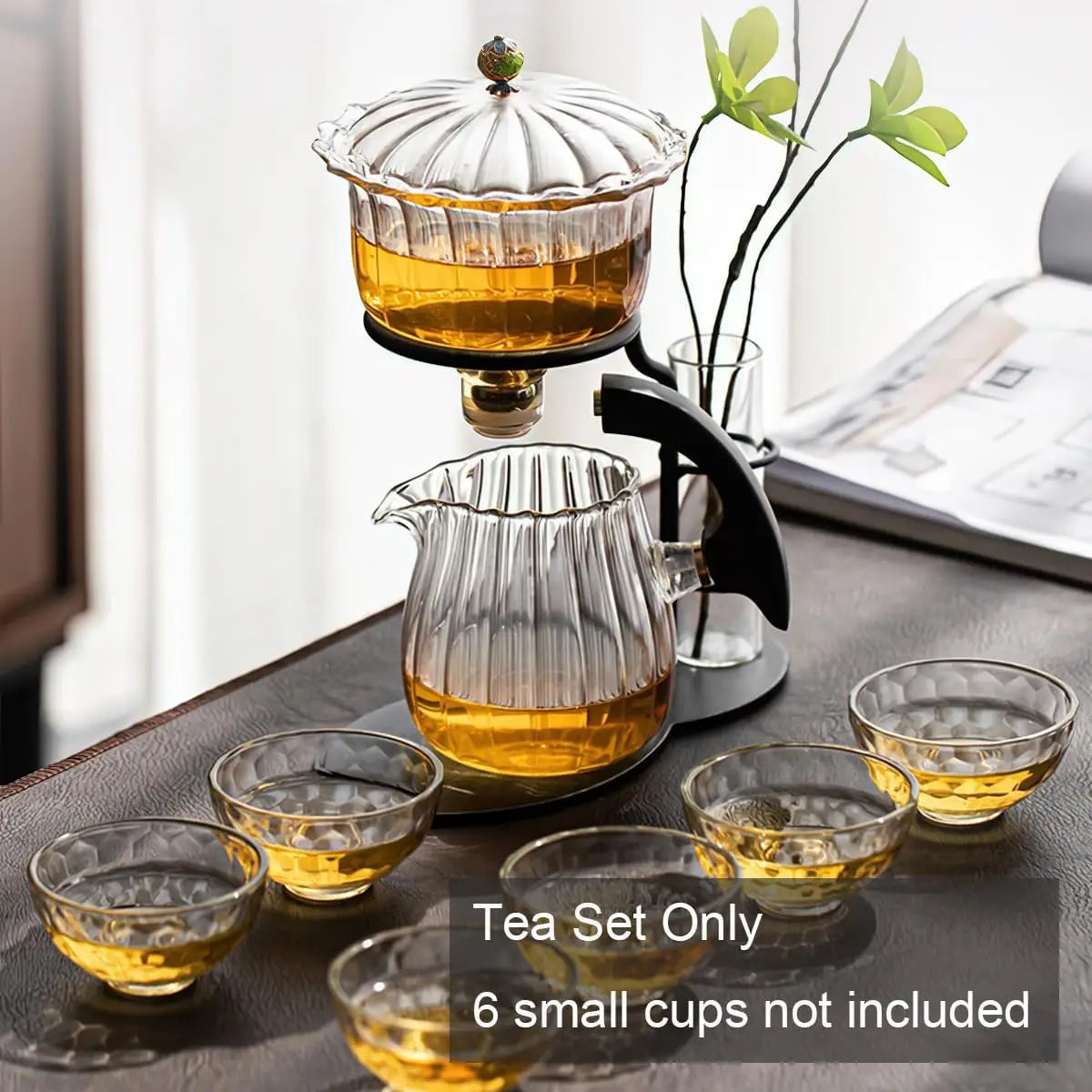 Vintage Pumpkin-Inspired Glass Tea Set