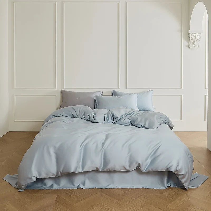 600TC Lyocell Soft Silky Cooling Solid Color Bedding Set