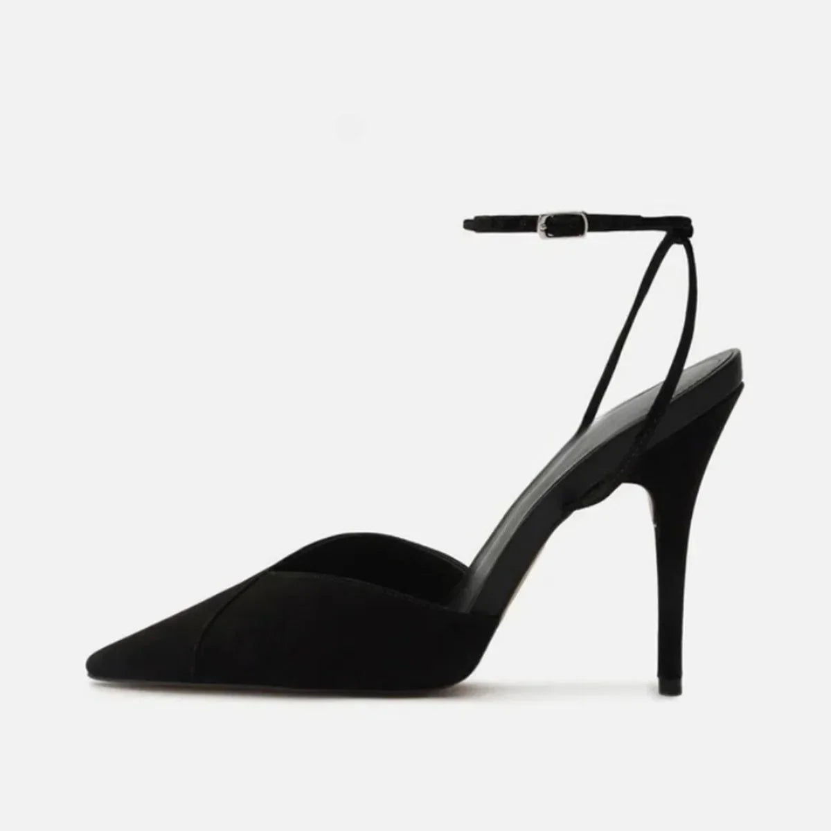 Silver Patent Leather One Word Buckle Sandals