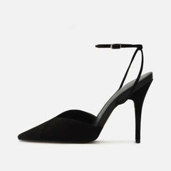 Silver Patent Leather One Word Buckle Sandals