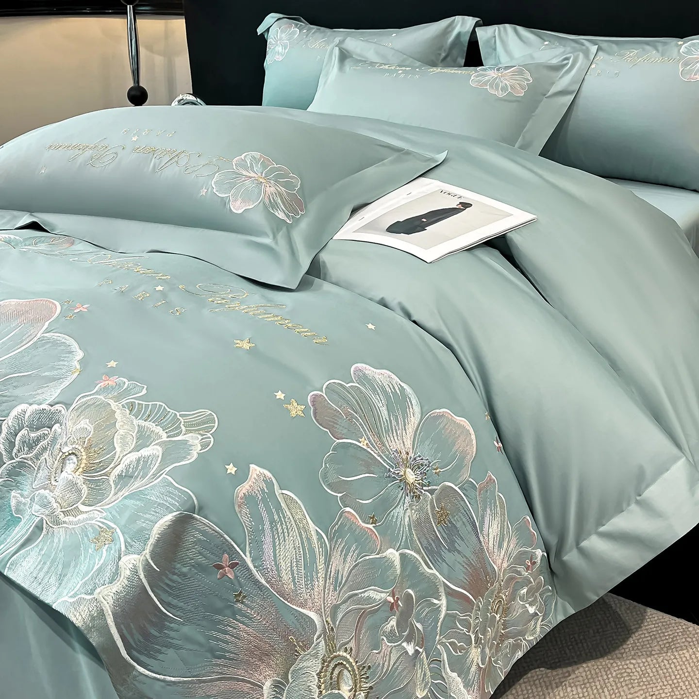 High End A-class Long Staple Cotton Pure Cotton Four Piece Duvet Cover  All Cotton Bed Sheet Light Luxury Bedding