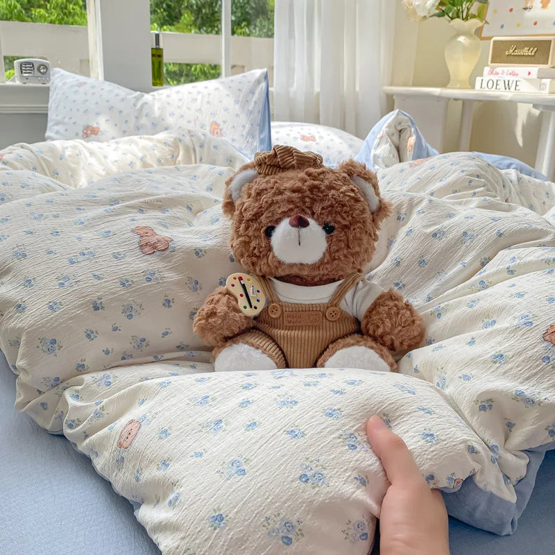 Korean Wrinkled Double Layered Yarn Bedding Sets
