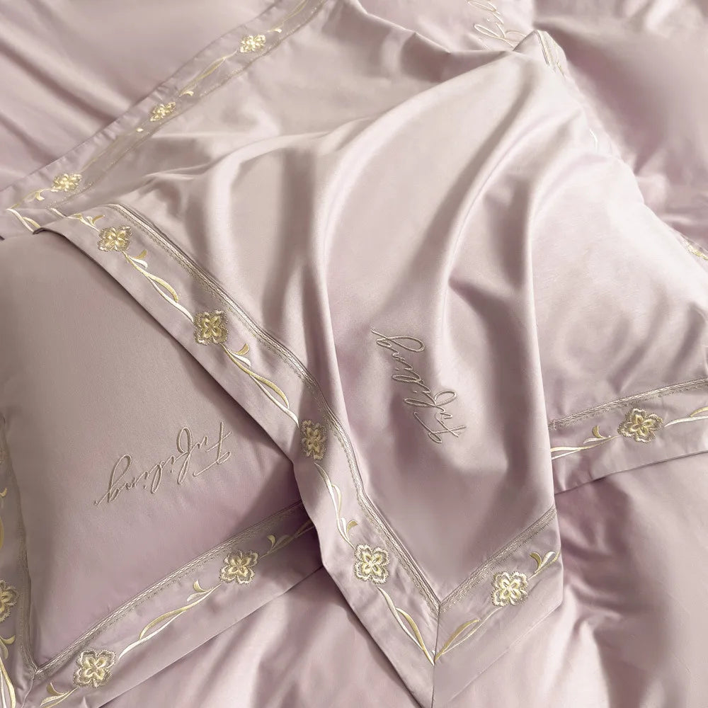 High Quality Long Staple Cotton Embroidery 4 Piece Bedding Set