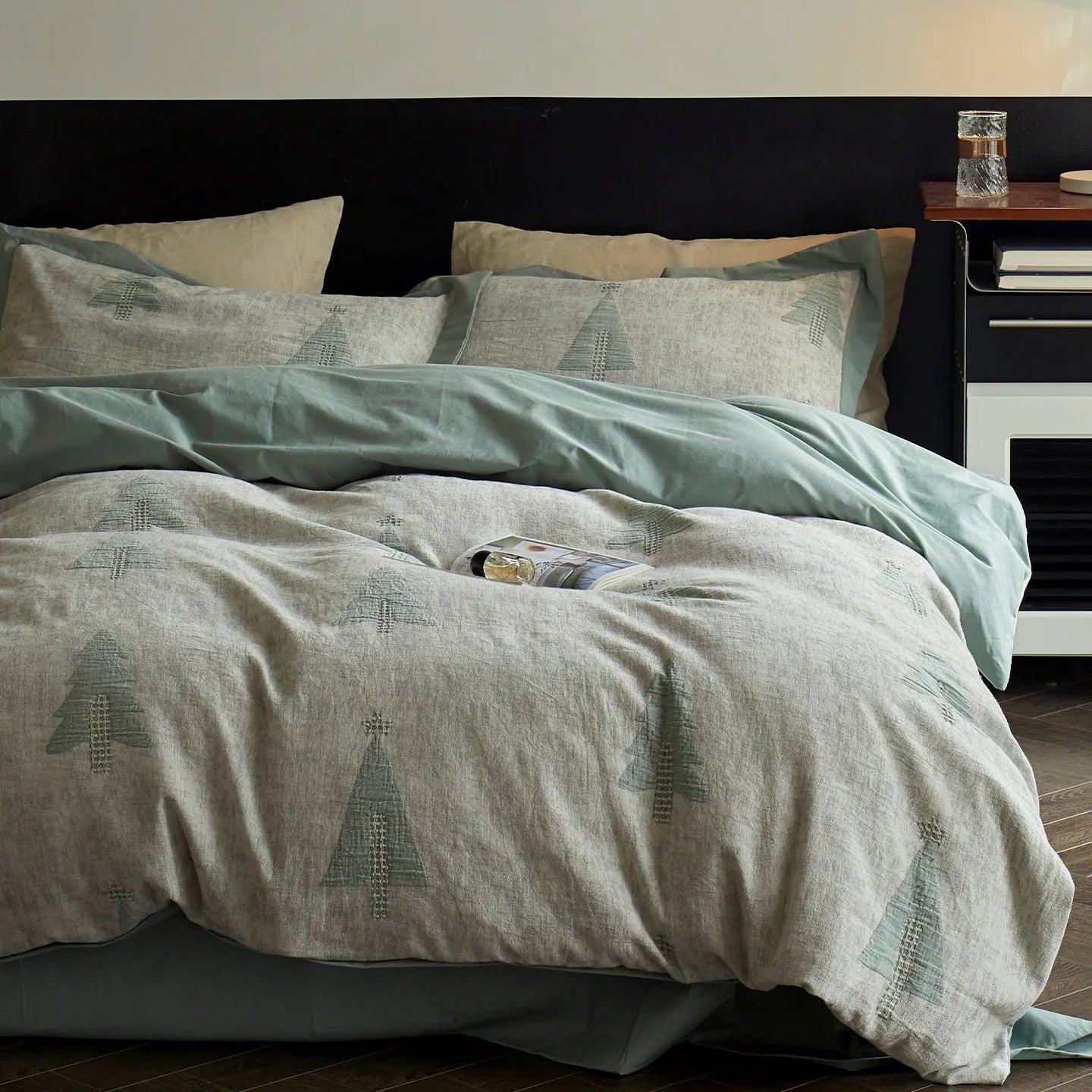 Advanced Retro Pure Cotton Four Piece Set Full Cotton Bed Sheet and Duvet Cover Minimalist All Season Universal Bedding