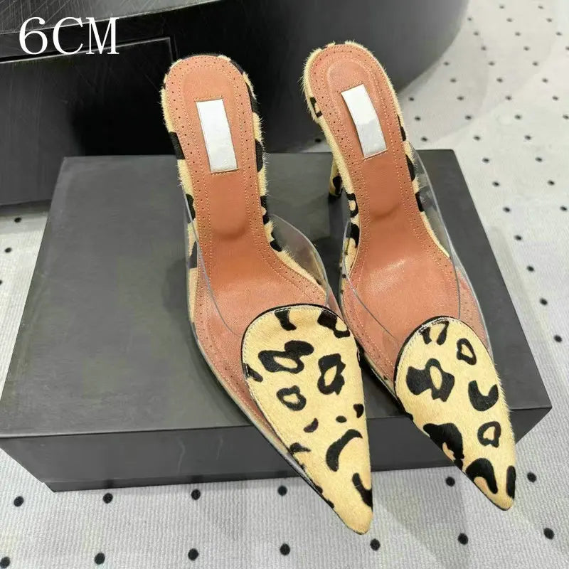 Size 35-42 Transparent PVC Slippers Ladies Thin High Heels