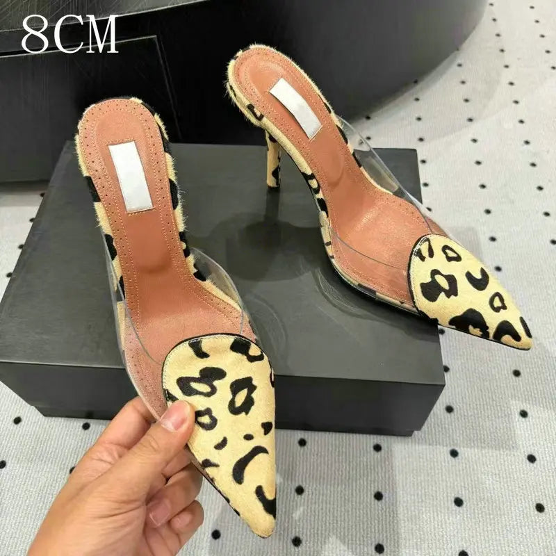 Size 35-42 Transparent PVC Slippers Ladies Thin High Heels