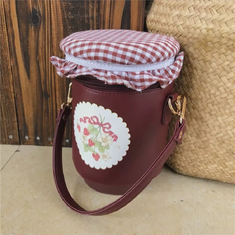 Strawberry Jam Jar Bucket Kawaii Lolita Jfashion Bag