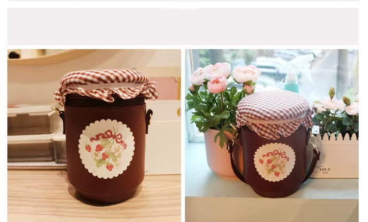 Strawberry Jam Jar Bucket Kawaii Lolita Jfashion Bag