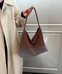 Stylish Versatile Brown Zircon Large Capacity Satchel Bags