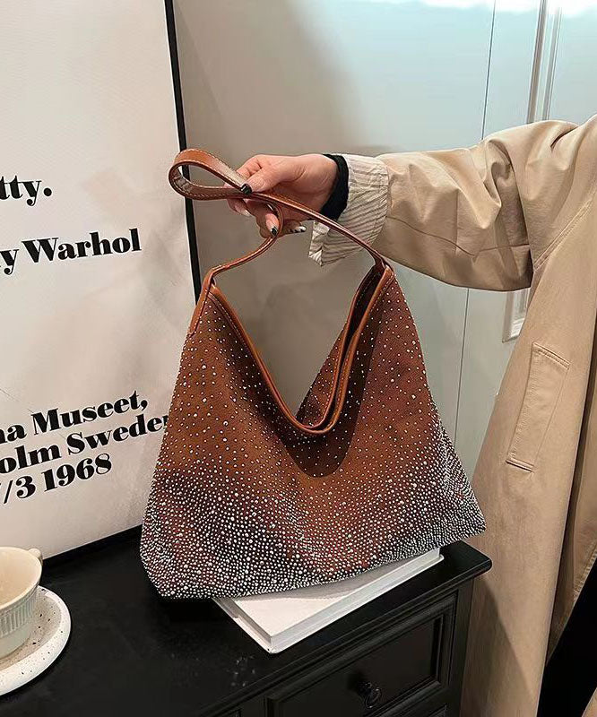 Stylish Versatile Brown Zircon Large Capacity Satchel Bags