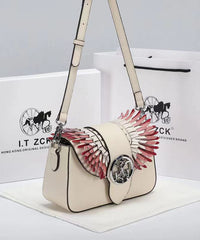 Stylish Versatile White Calf Leather Satchel Bags