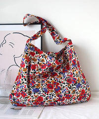 Summer Beige Print Large Capacity Canvas Satchel Bags SX1005