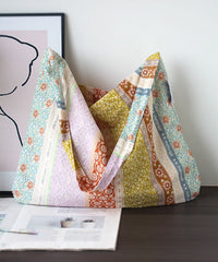 Summer Beige Print Large Capacity Canvas Satchel Bags SX1005