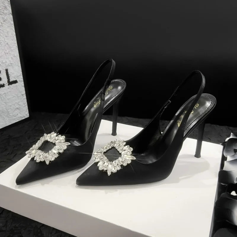 Pointy French Satin High Heels