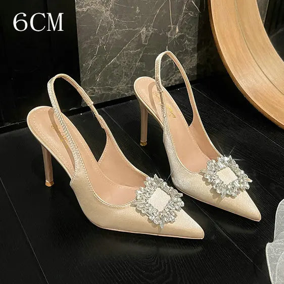 Pointy French Satin High Heels