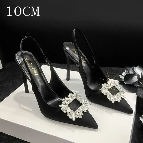 Pointy French Satin High Heels