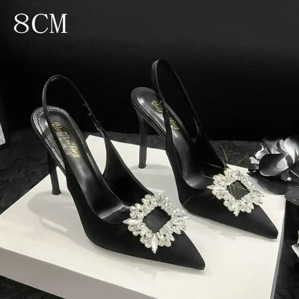 Pointy French Satin High Heels