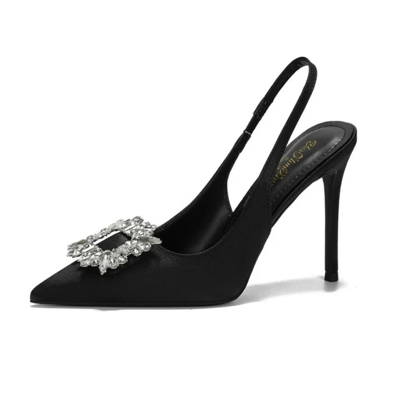 Pointy French Satin High Heels