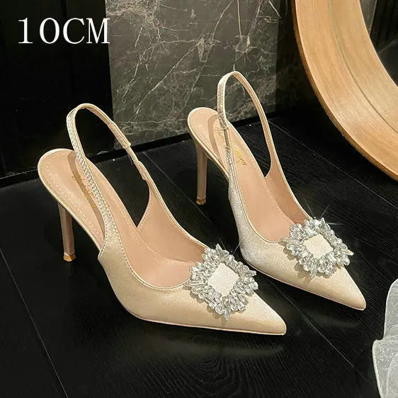 Pointy French Satin High Heels
