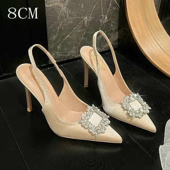 Pointy French Satin High Heels