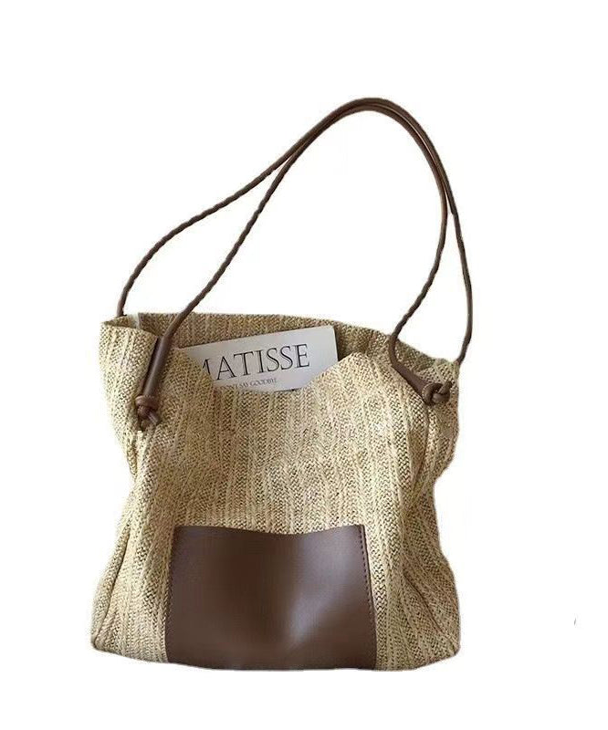 Vacation Style Large Capacity Straw Woven Shoulder Bag