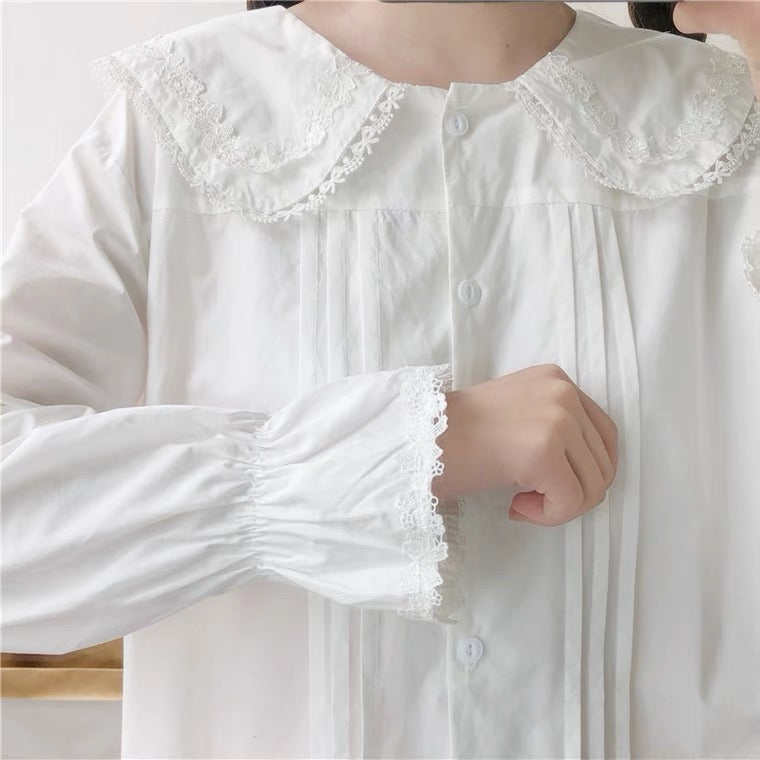 White Bunny Collar Kawaii Lolita Shirt