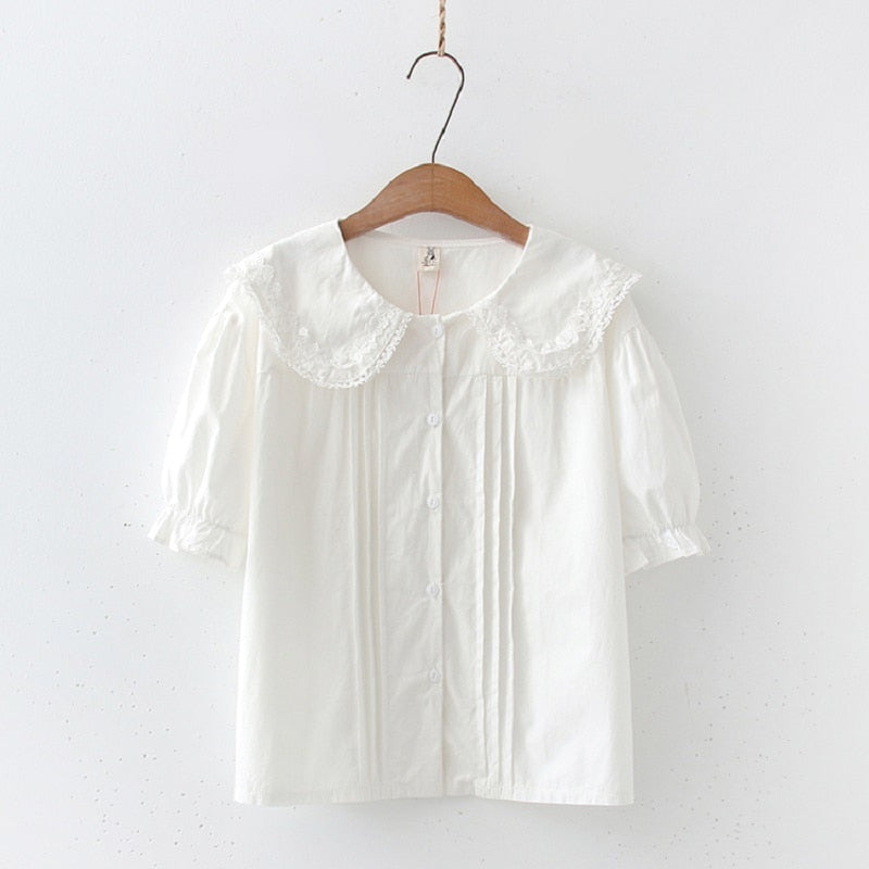 White Bunny Collar Kawaii Lolita Shirt