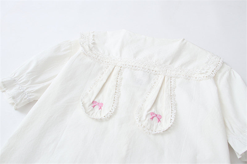 White Bunny Collar Kawaii Lolita Shirt