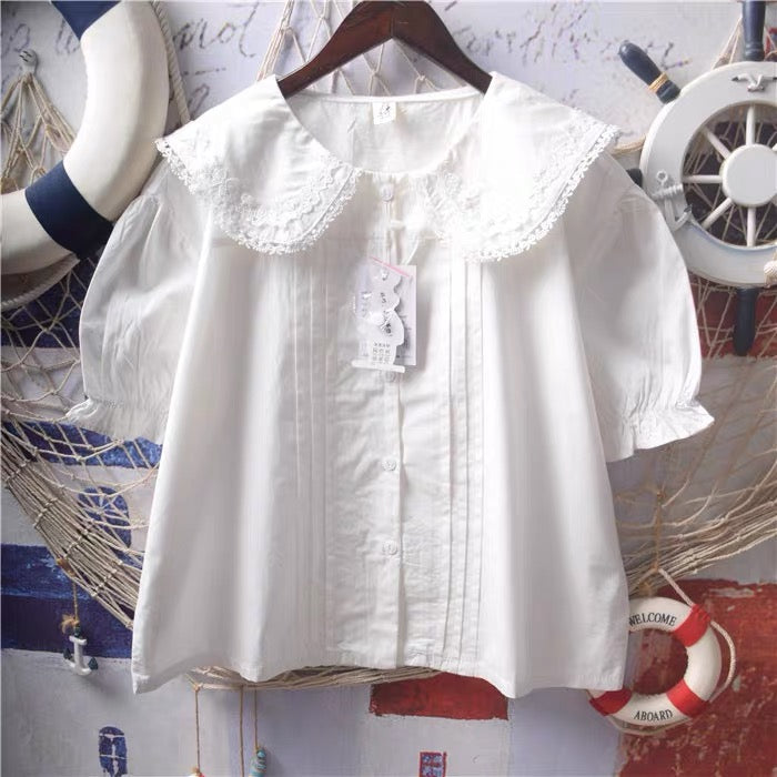 White Bunny Collar Kawaii Lolita Shirt