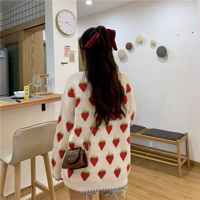 Winter Strawberry Kawaii Aesthetic Sweater