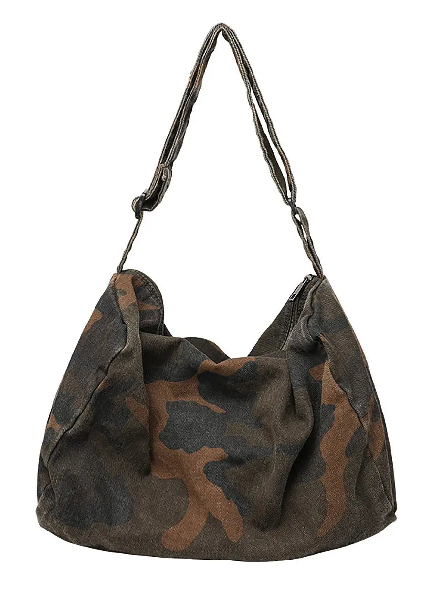 Women Camouflage Washed Shoulder Bag Crossbody Bag