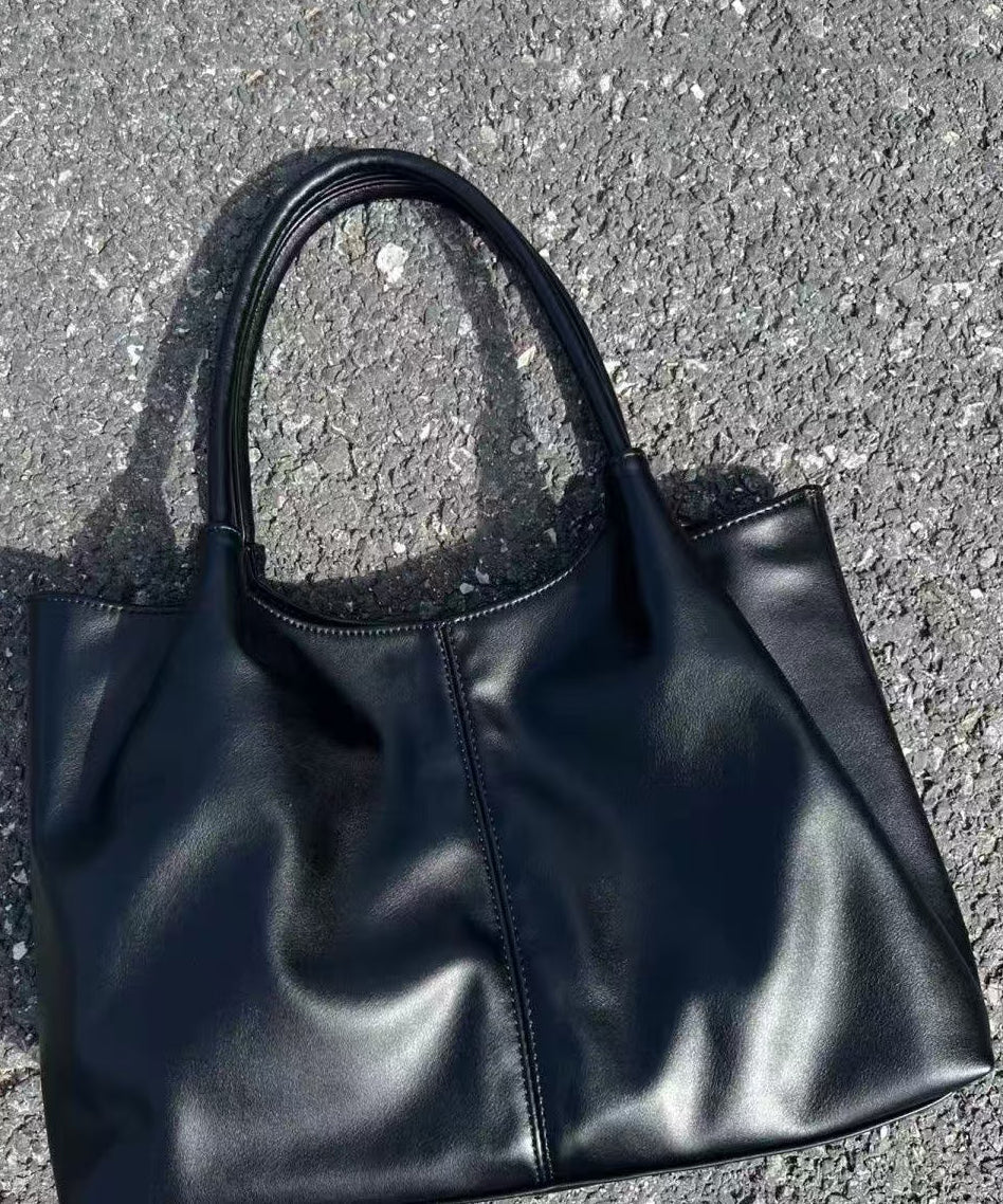 Handbag Versatile Leather Faux Satchel Women Black