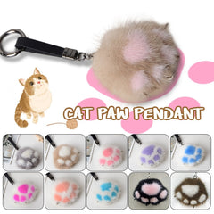 Women Creative Real Mink Fur Cat Paw Keychain Cute Bag Charm Ornaments Soft Pompom Plush Cute Bear Claw Key Ring Car Key Pendant