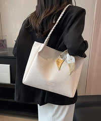 Capacity Women Leather Faux Large Shoulder White Bags