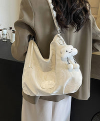 Leather Calf Durable White Bags Solid Shoulder Women