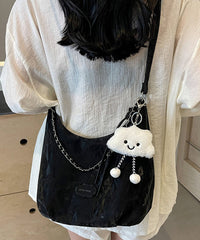 Leather Calf Durable White Bags Solid Shoulder Women
