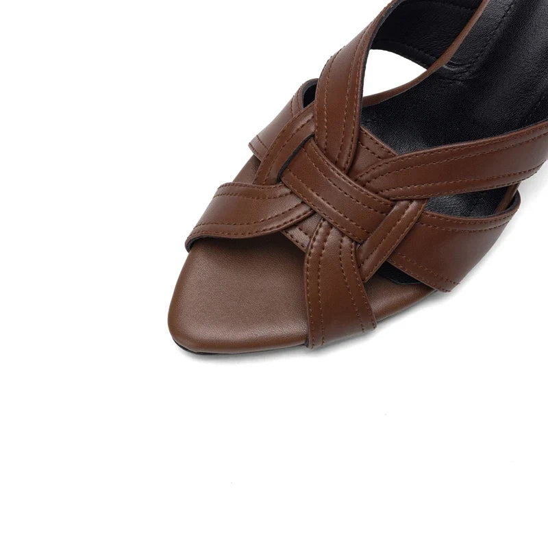 cowhide pointed toe high Heels