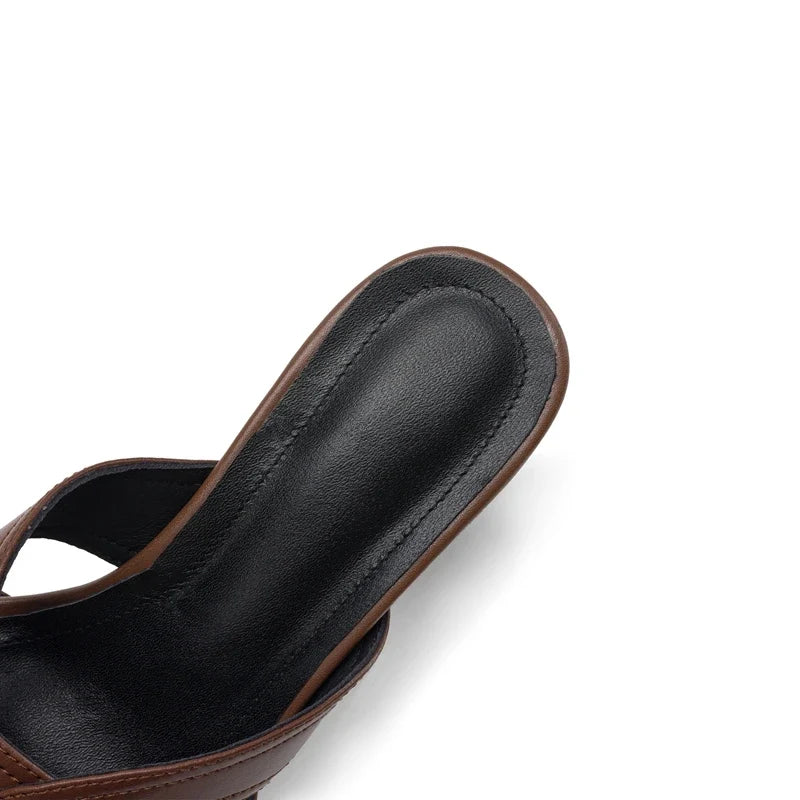 cowhide pointed toe high Heels