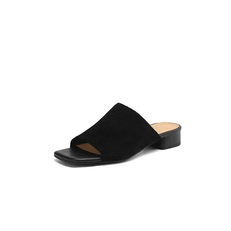 snowflake velvet cowhide low Heel