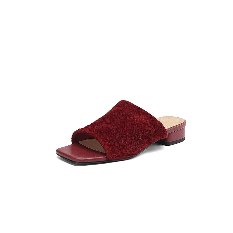 snowflake velvet cowhide low Heel