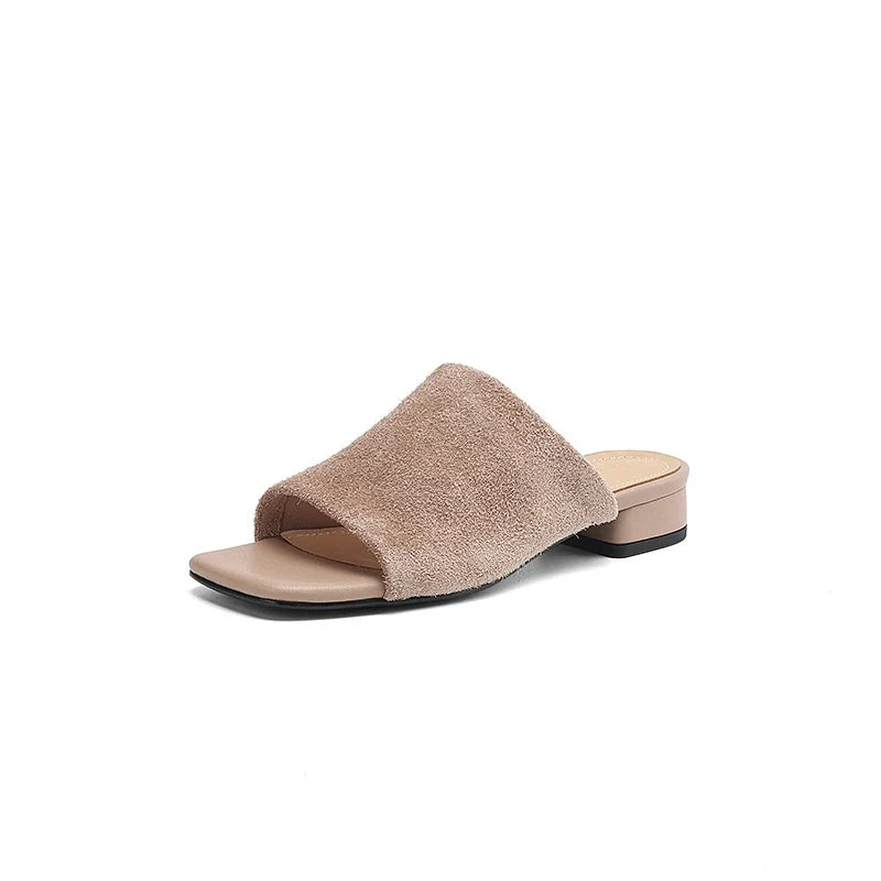 snowflake velvet cowhide low Heel