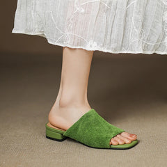 snowflake velvet cowhide low Heel